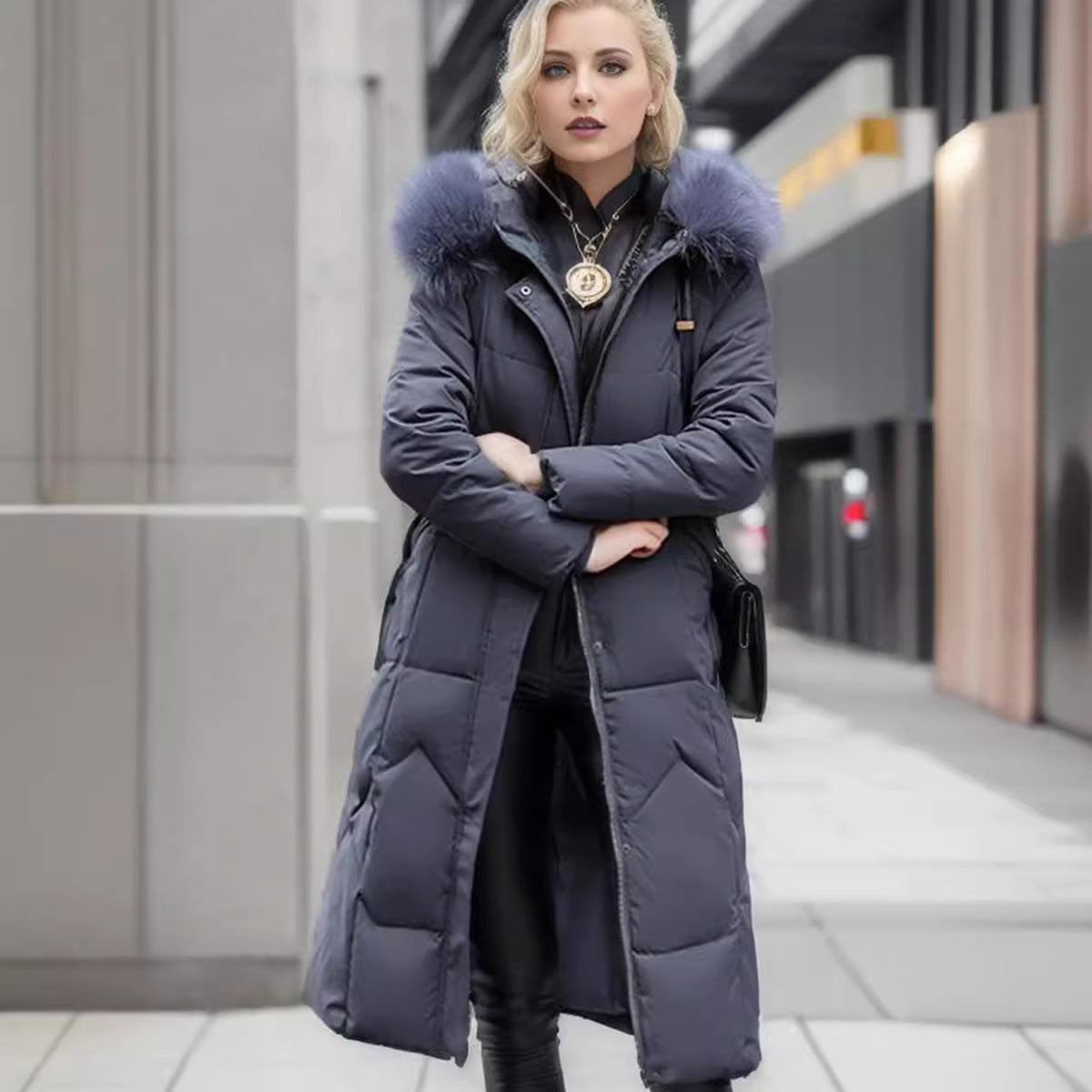 Berta – Damen Steppmantel Mit Großem Kragen